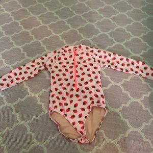 J. Crew Crew Cuts. Strawberry sun protection swim suit